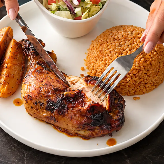 Gegrilltes Hähnchen mit Bulgur